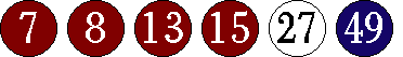 [07 08 13 15 27 49]