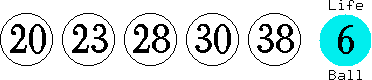 20 23 28 30 38 (06)